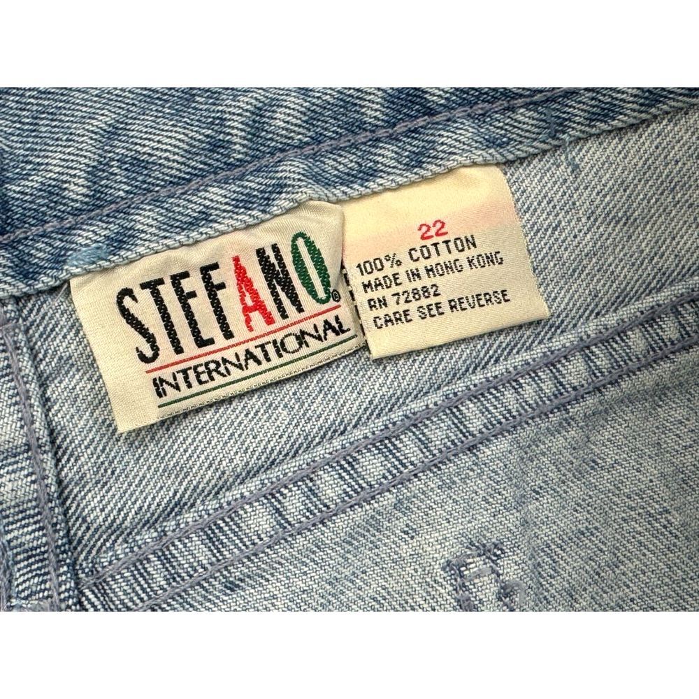 Stefano Patchwork Vtg 80s Denim Jeans Women 22 NWT RARE Cotton Pockets Floral - Picture 5 of 15